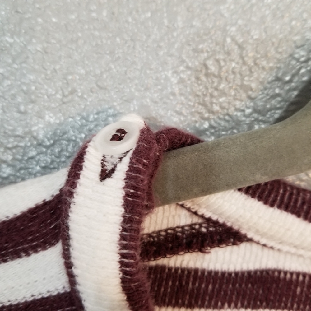 Madewell Women's Maroon Striped Crewneck Sweater - Picture 2 of 4